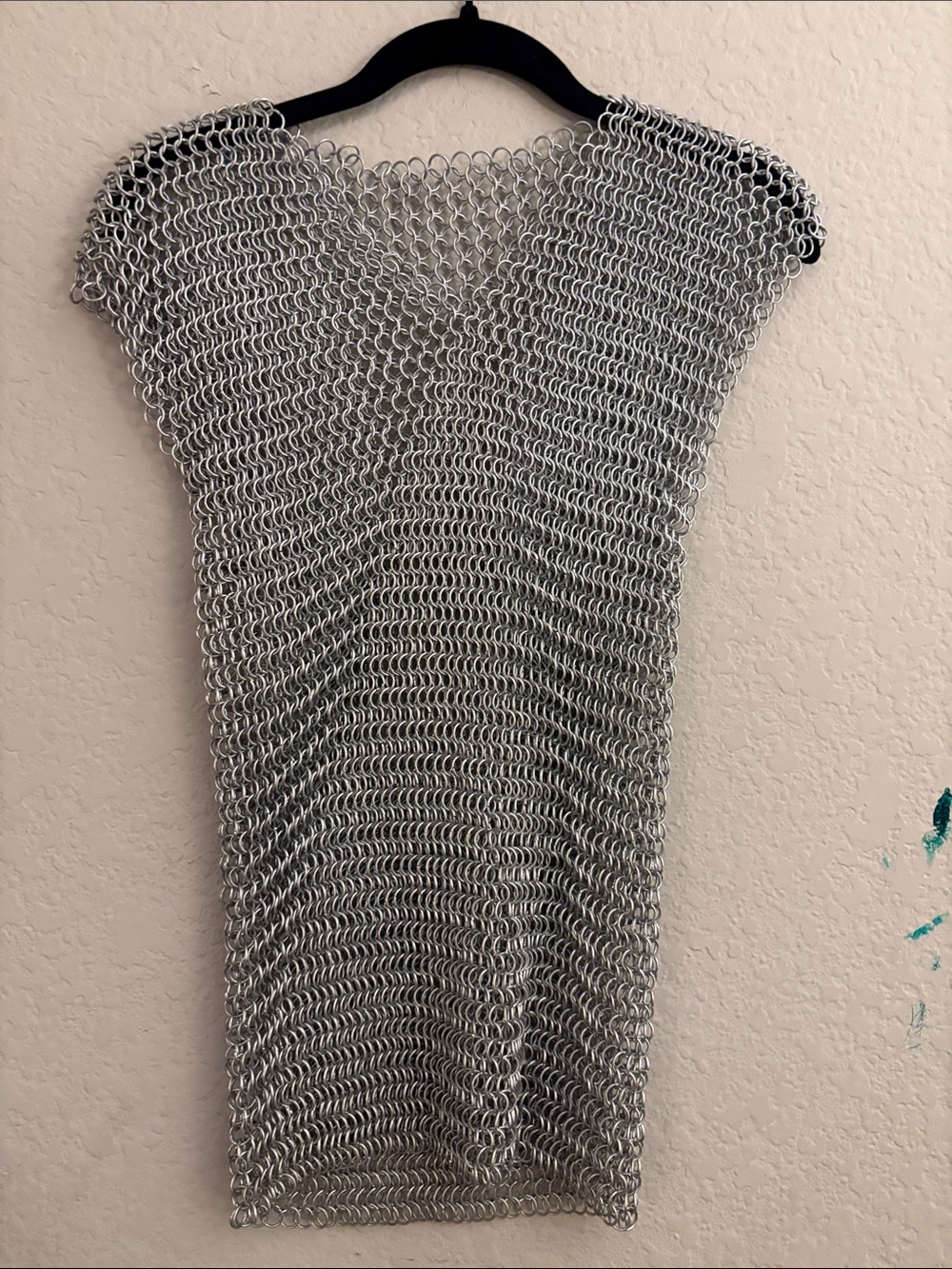 Silver Chainmail costume real metal Cover-Up top stretches to 15 inches wide